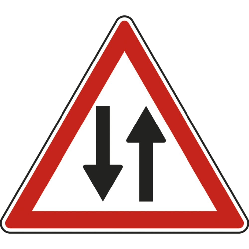 Panneau triangle Circulation dans les deux sens 1000 Ecolign A18 cl2 - NADIA SIGNALISATION - TRI1000E2A18