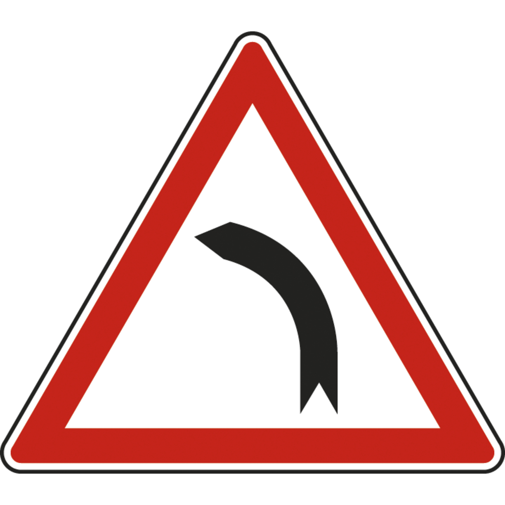 Panneau triangle Virage à gauche 500 Ecolign A1b cl1 - NADIA SIGNALISATION - TRI500E1A1b