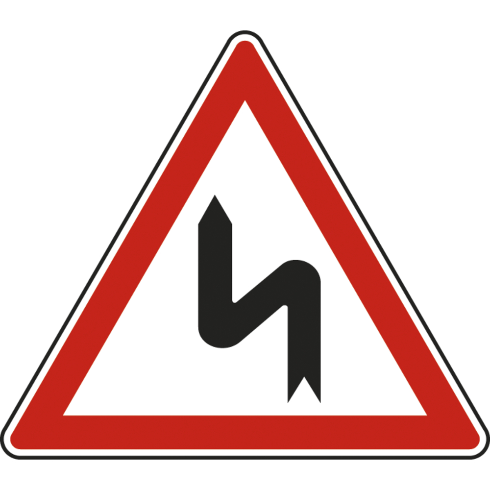 Panneau triangle Succession de virages à gauche 500 Ecolign A1d cl2 - NADIA SIGNALISATION - TRI500E2A1d