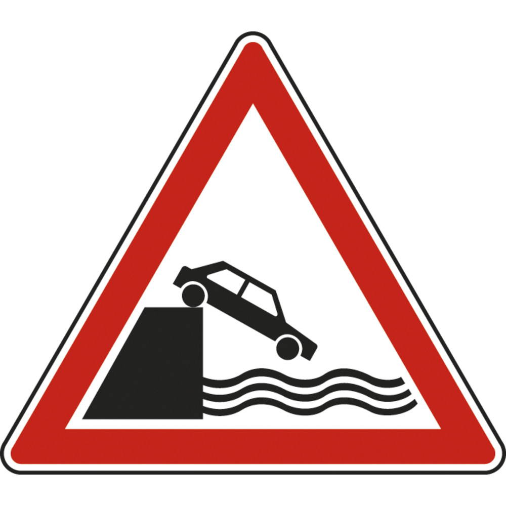 Panneau triangle Débouché sur un quai ou une berge 500 Ecolign A20 cl2 - NADIA SIGNALISATION - TRI500E2A20