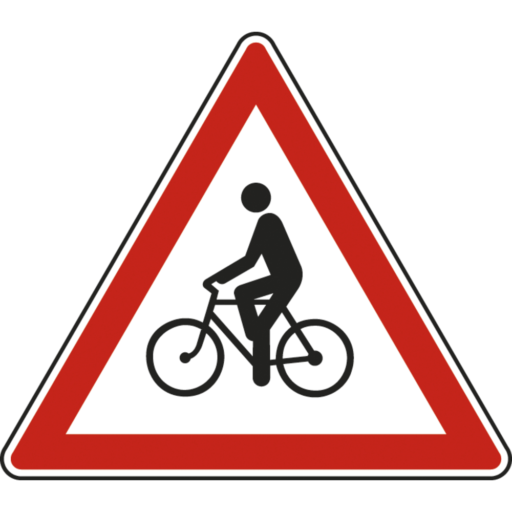 Panneau triangle Débouché cyclistes droite/gauche 500 Ecolign A21 cl1 - NADIA SIGNALISATION - TRI500E1A21