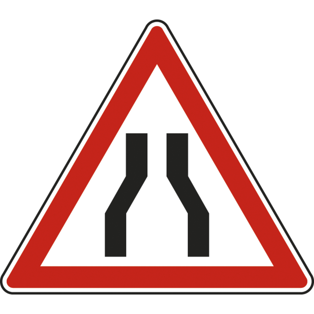 Panneau triangle Chaussée rétrécie 700 Ecolign A3 cl1 - NADIA SIGNALISATION - TRI700E1A3