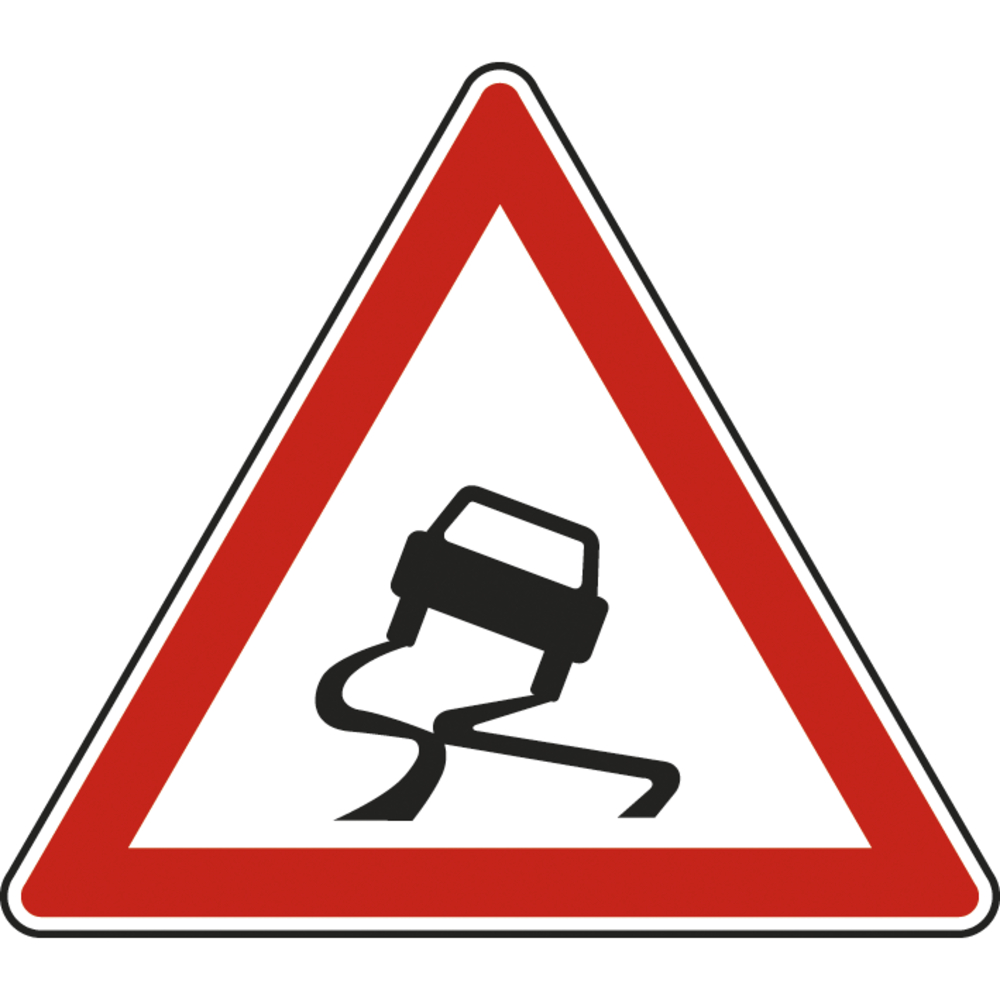 Panneau triangle Chaussée particulièrement glissante 700 A4 cl2 - NADIA SIGNALISATION - TRI700E2A4