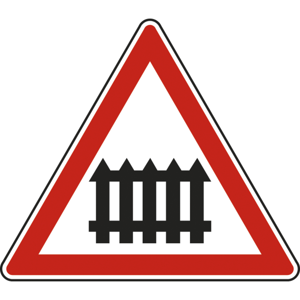 Panneau triangle Passage à Niveau avec Barrières 700 Ecolign A7 cl1 - NADIA SIGNALISATION - TRI700E1A7