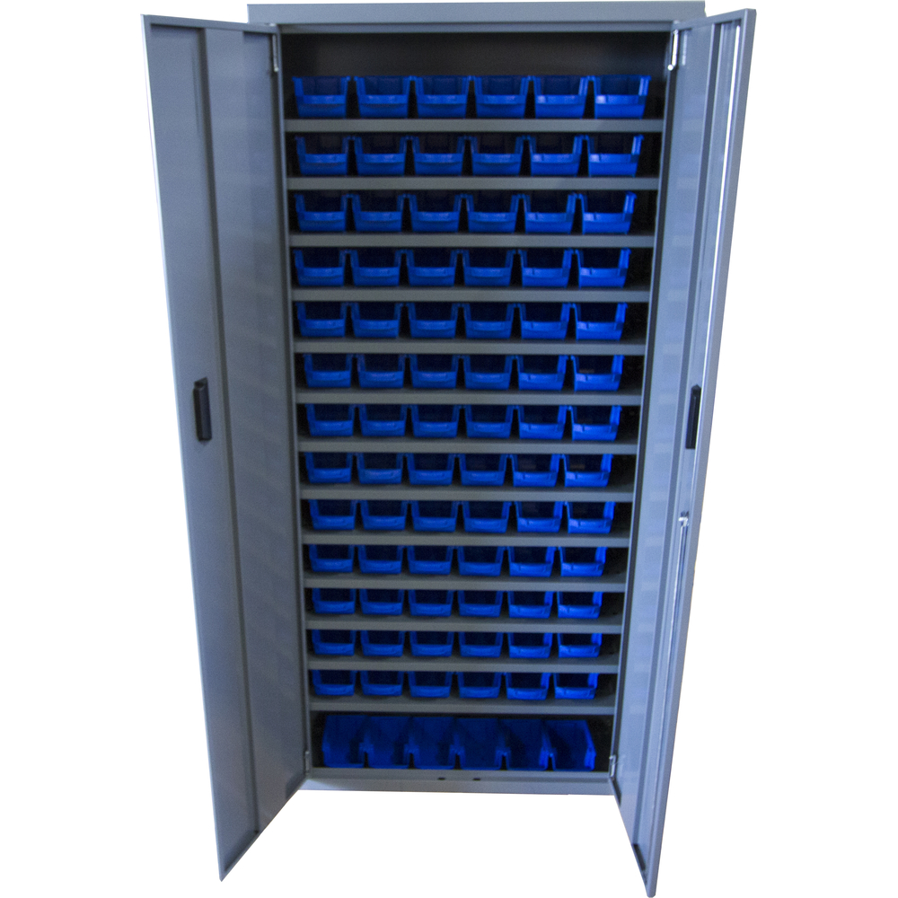 Armoire 2 portes 13 tablettes 84 bacs bleus 1L  VISO - AP84PA02