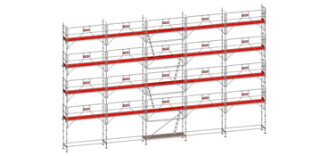 Echafaudage ALTRAD Facadier AERIS 160 m²-Structure longueur 16 m x hauteur de travail 10 m garde de corps sécurité au montage- L45P160GS