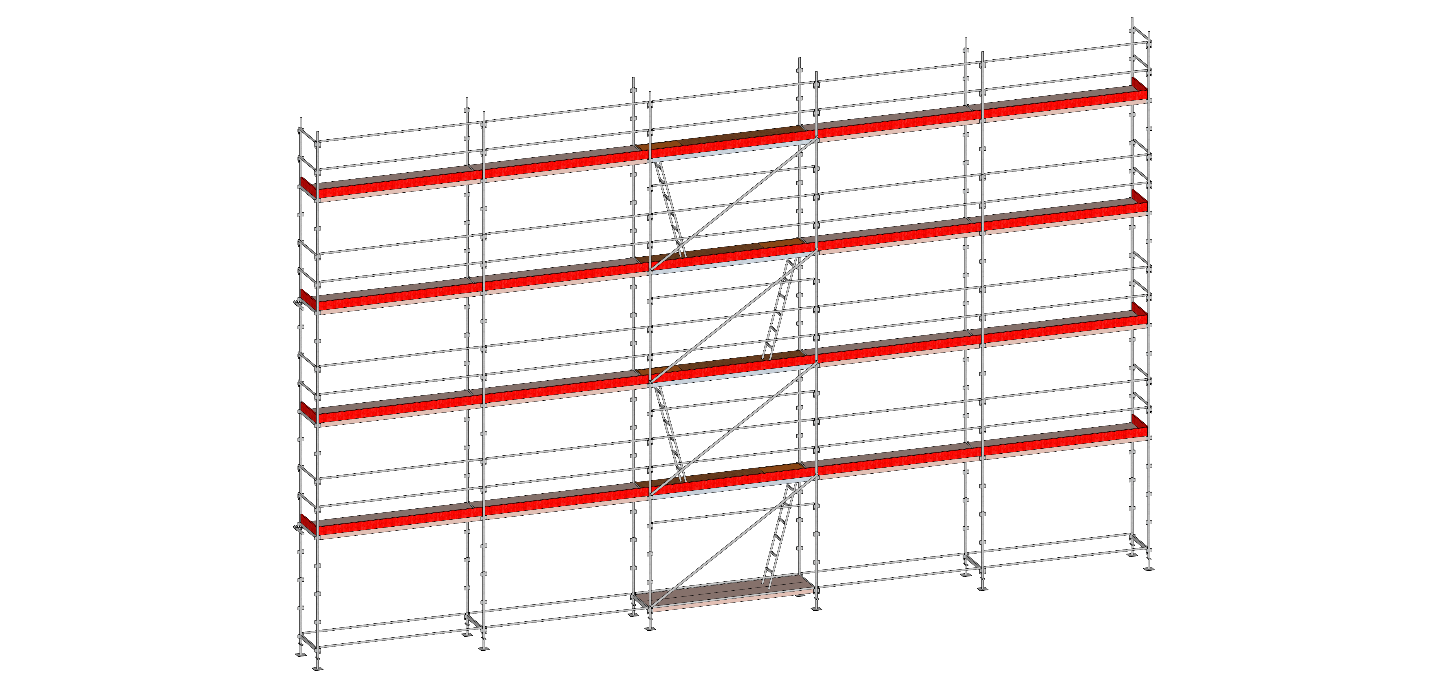 Echafaudage ALTRAD Facadier AERIS 160 m²-Structure longueur 16 m x hauteur de travail 10 m avec planchers- L45P160LIP