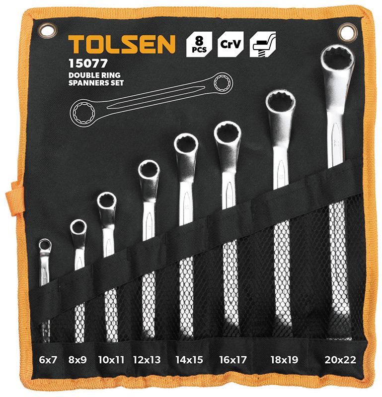 Kit 8 cles polygonales deportees tolsen (15077) TOLSEN - 100086