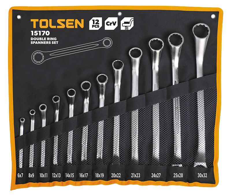 Kit 12 cles polygonales deportees tolsen (15170) TOLSEN - 100108