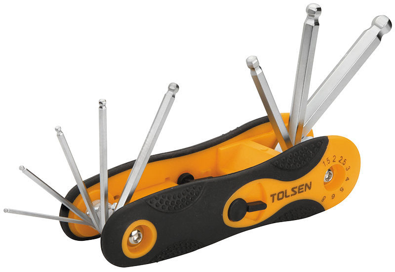 Poignee jeu de 8 cles hexagonales (20068) TOLSEN - 100187