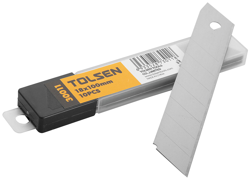 Rack de 10 lames de cutter 18 x 100 mm TOLSEN - 100218