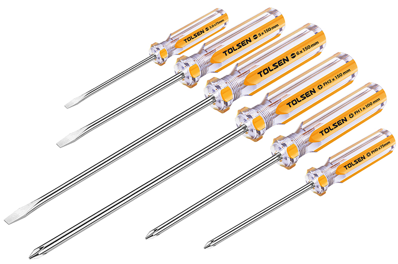 Kit 6 tournevis transparents (20029) TOLSEN - 100447