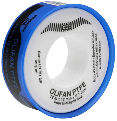 Ruban ptfe etancheite 12m 12mmx0.1mm BUISARD - 733185