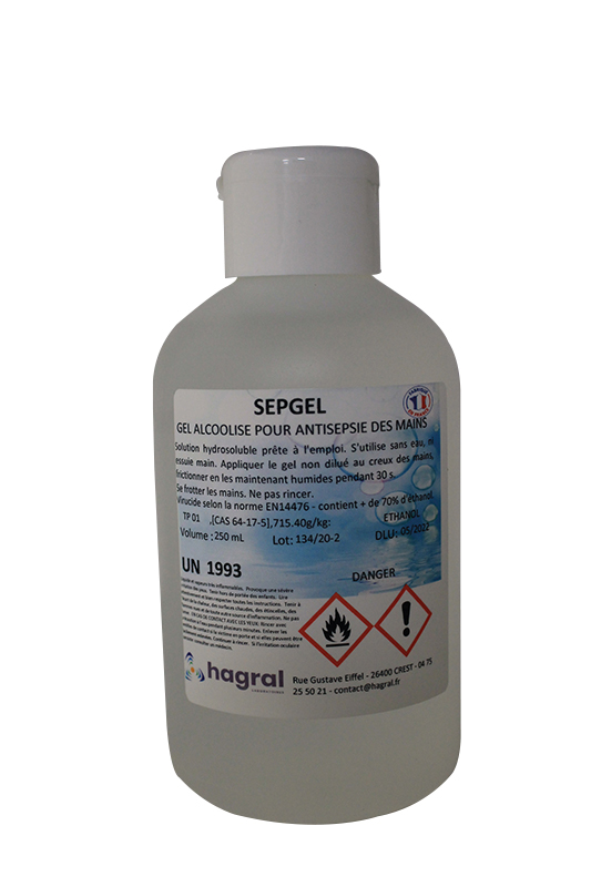 Flacon gel hydro-alcoolique fv70 250ml BUISARD - 742580