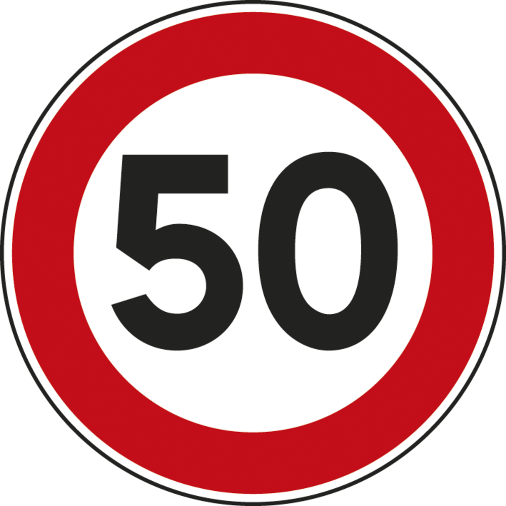 Panneau disque limitation de vitesse interdiction 650 Ecolign B14 50 cl2 - NADIA SIGNALISATION - DIS650E2B14 50