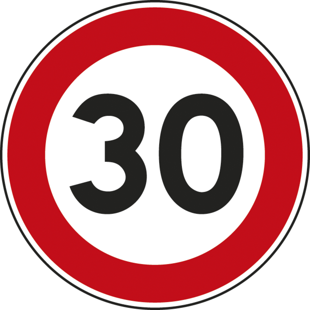 Panneau disque limitation de vitesse interdiction 850 Ecolign B14 30 cl2 - NADIA SIGNALISATION - DIS850E2B14 30