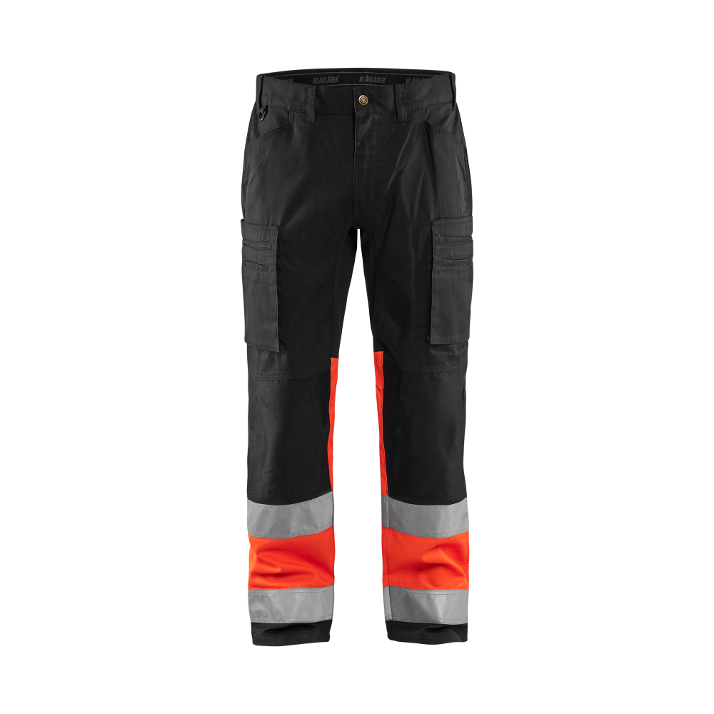 Pantalon artisan haute-visibilité +stretch Blåkläder 1551 Noir/Rouge fluo Blaklader - 155118119955C