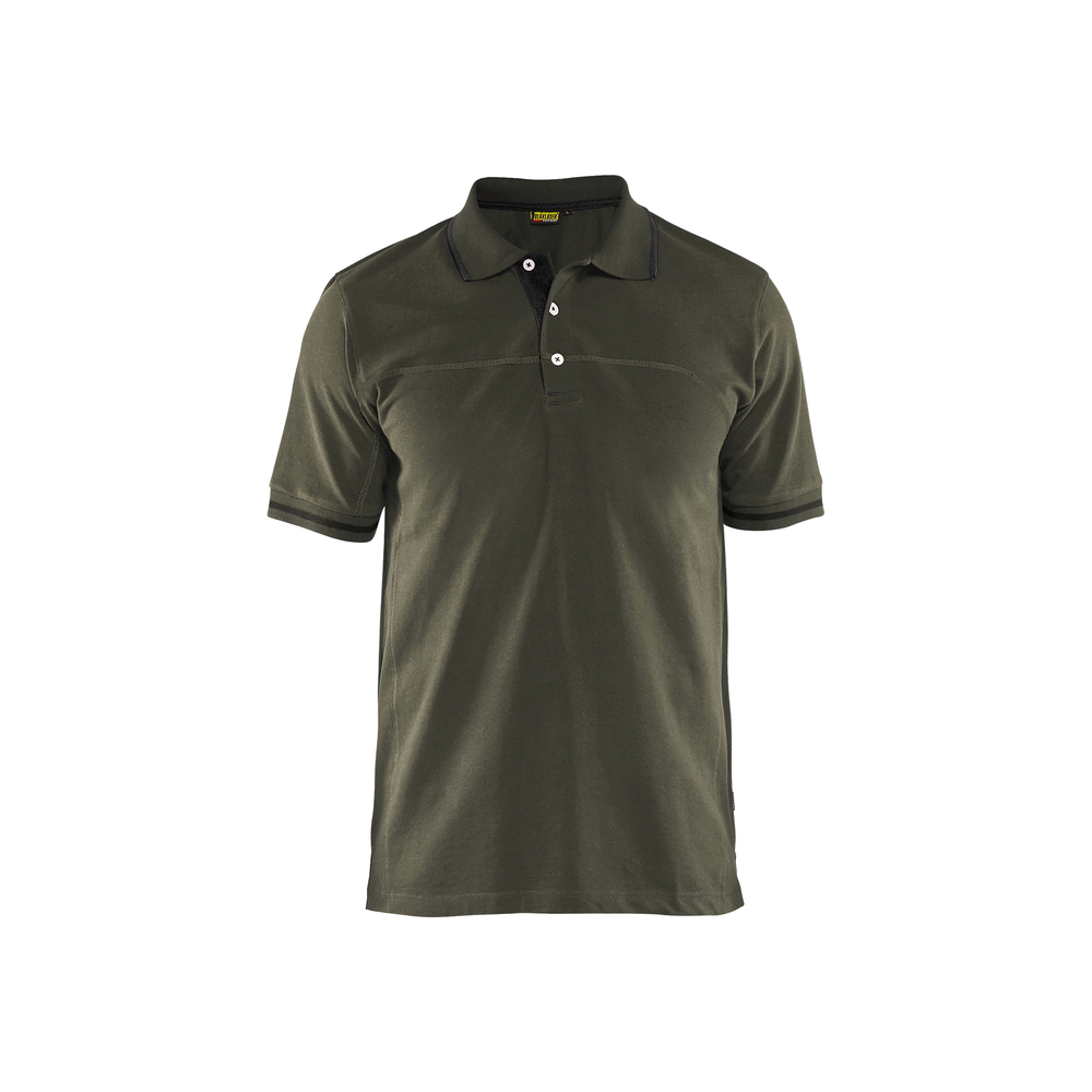 Polo bicolore Blåkläder 3389 Vert Kaki/Noir Blaklader - 338910504599
