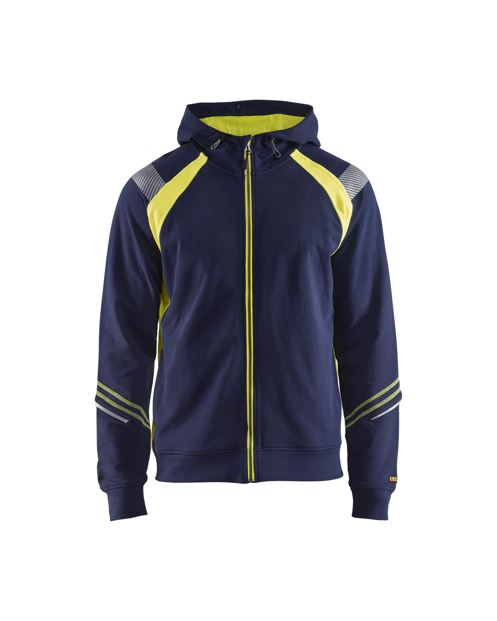 Sweat zippé à capuche détails fluo Blåkläder 3433 Marine/Jaune fluo Blaklader - 343311588933