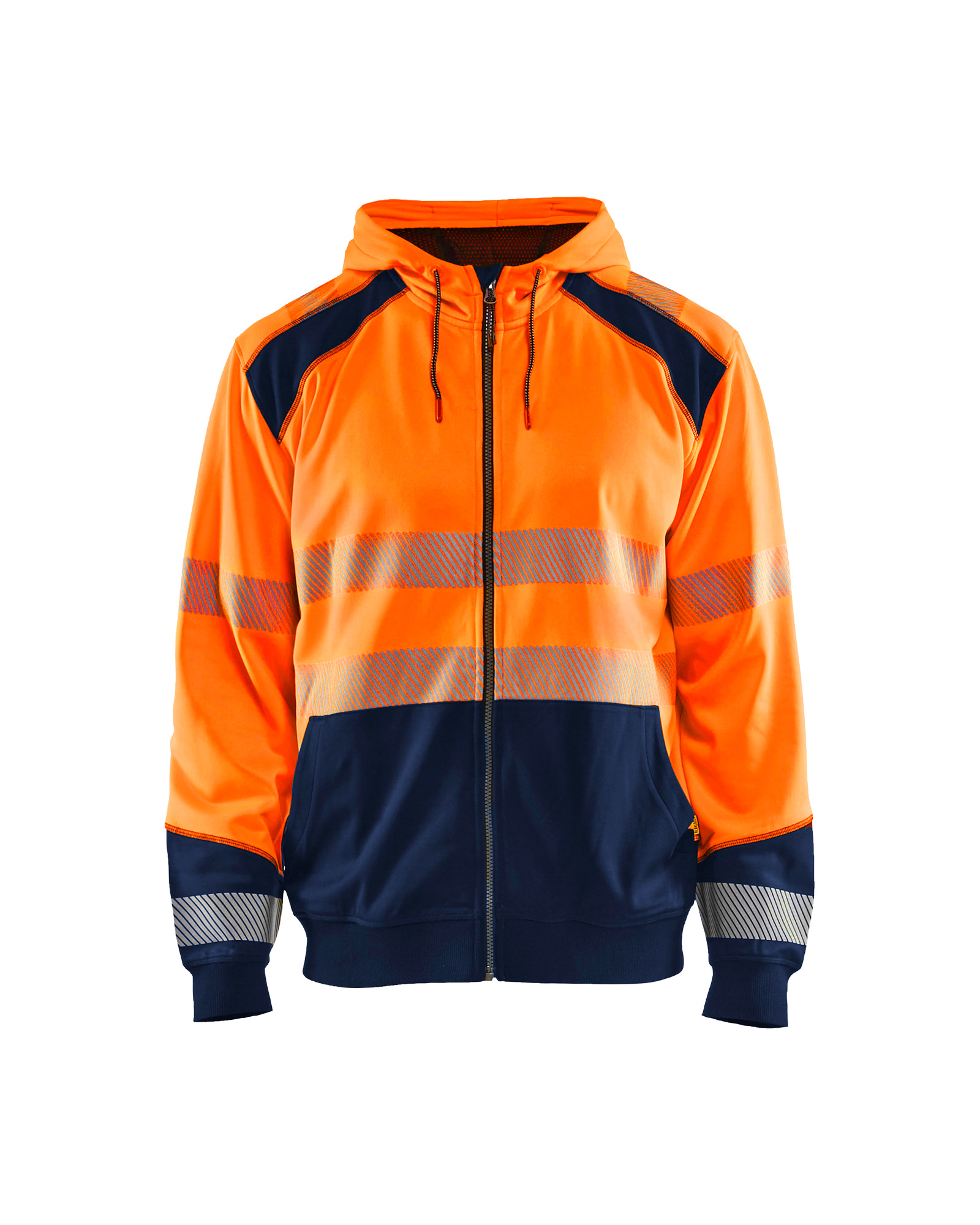 Sweat zippé à capuche haute-visibilité Blåkläder 3546 Orange fluo/Marine Blaklader - 354625285389