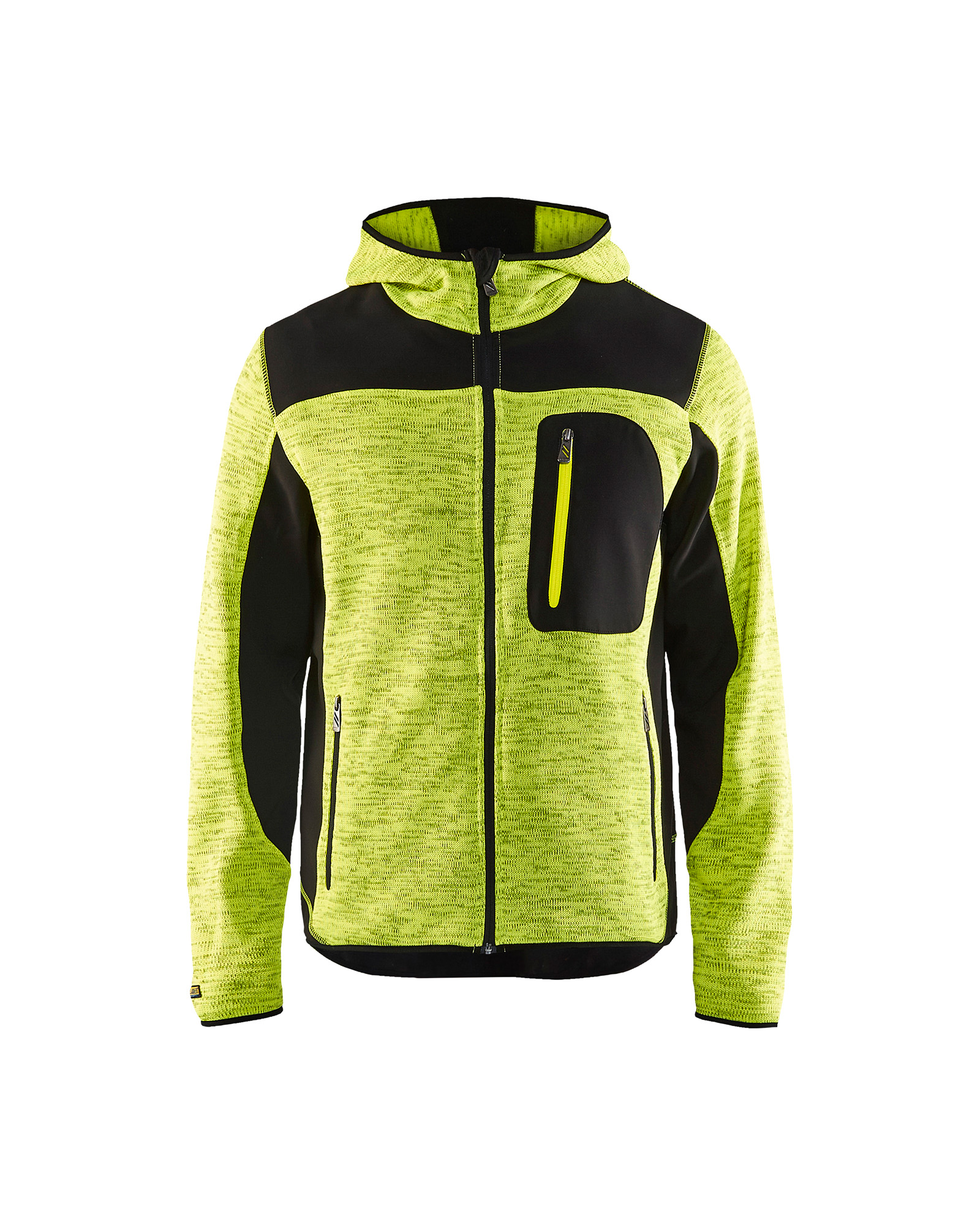 Veste tricotée à capuche Blåkläder 4930 Jaune fluo/Noir Blaklader - 493021173399