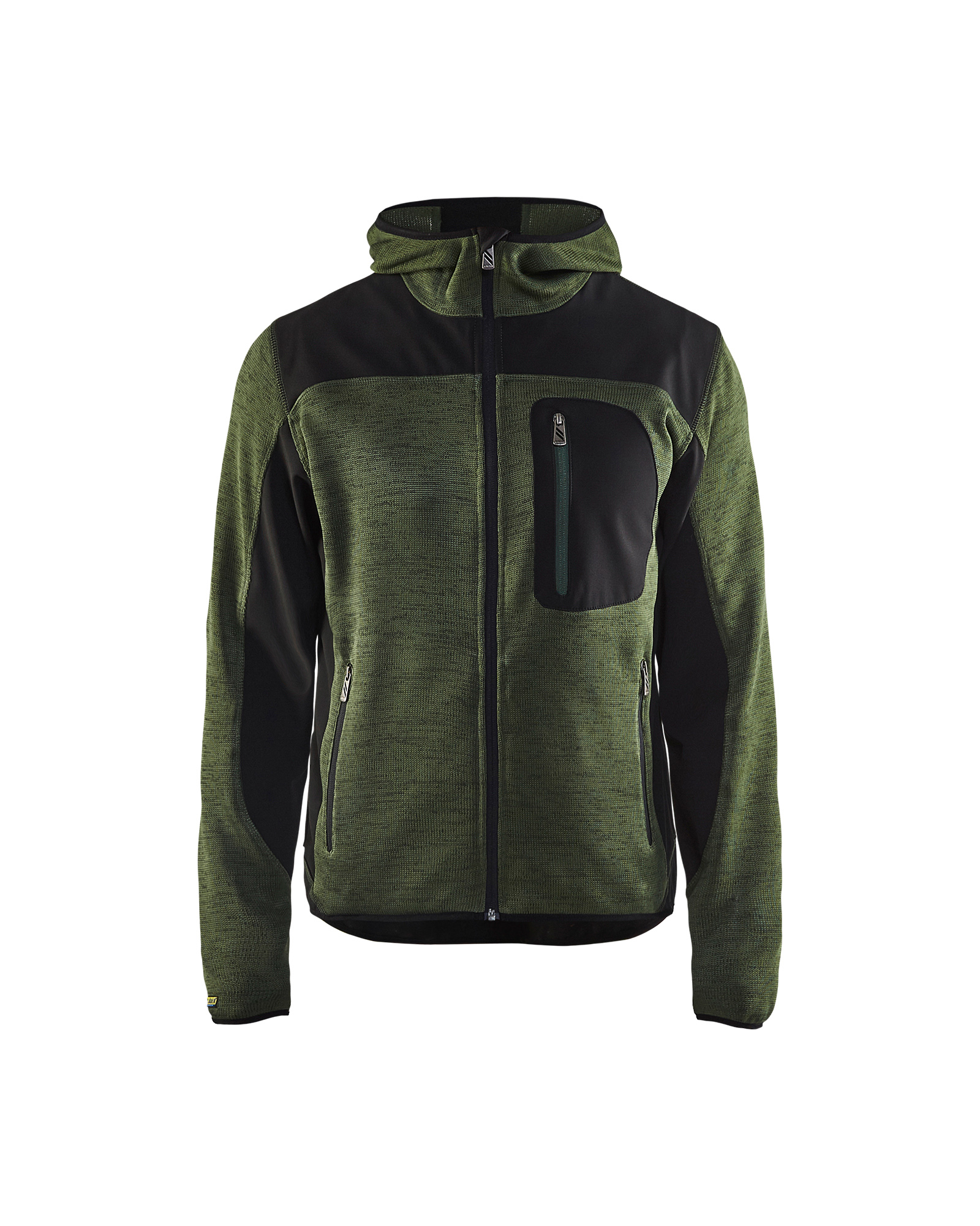 Veste tricotée à capuche Blåkläder 4930 Vert armée/Noir Blaklader - 493021174699
