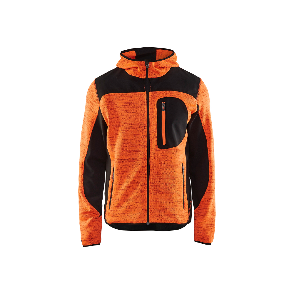 Veste tricotée à capuche Blåkläder 4930 Orange fluo/Noir Blaklader - 493021175399