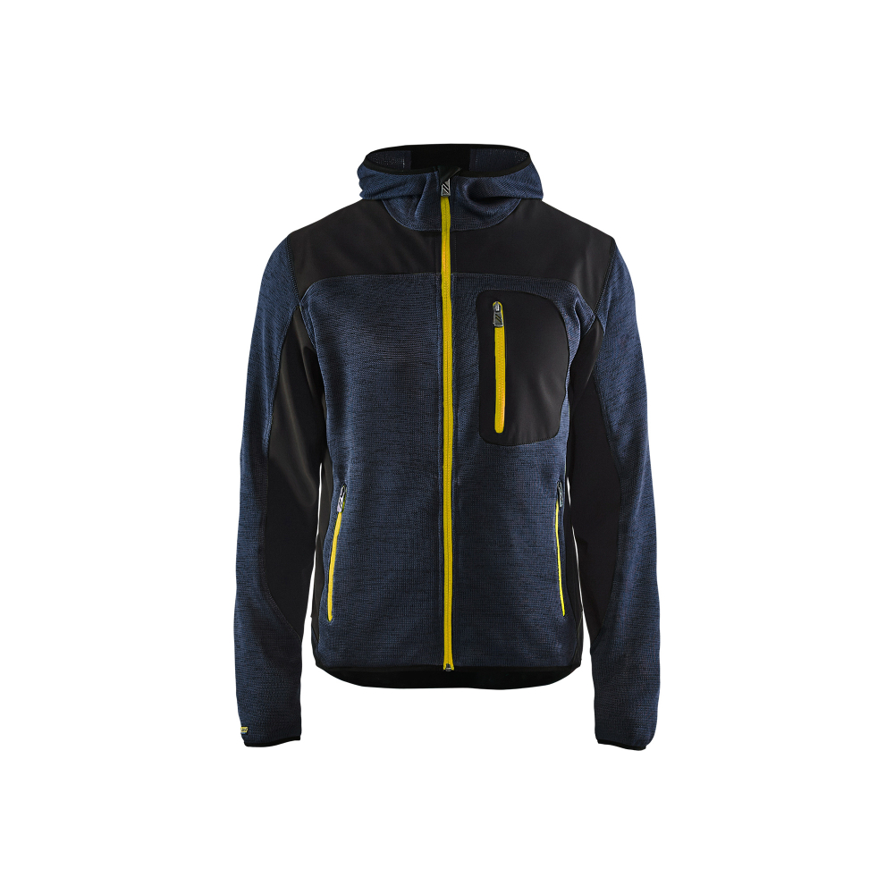 Veste tricotée à capuche Blåkläder 4930 Marine foncé/Jaune Blaklader - 493021178635