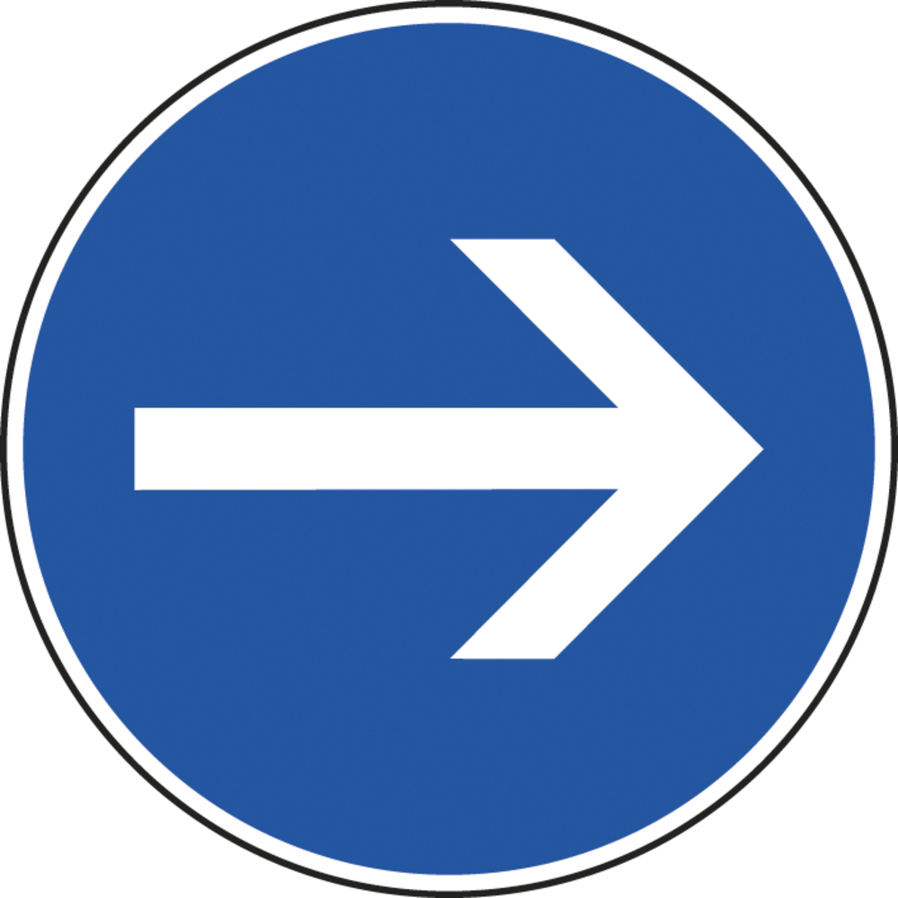 Disque Obligation de tourner à droite avant le panneau 650 B21.1 cl1 - NADIA SIGNALISATION - DIS650E1B21.1