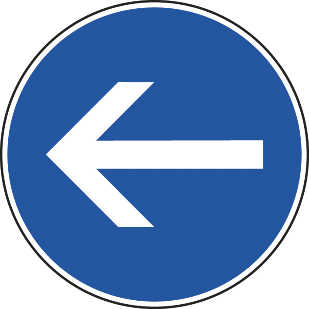 Panneau disque obligation tourner gauche 650 Ecolign B21.2 cl1 - NADIA SIGNALISATION - DIS650E1B21.2