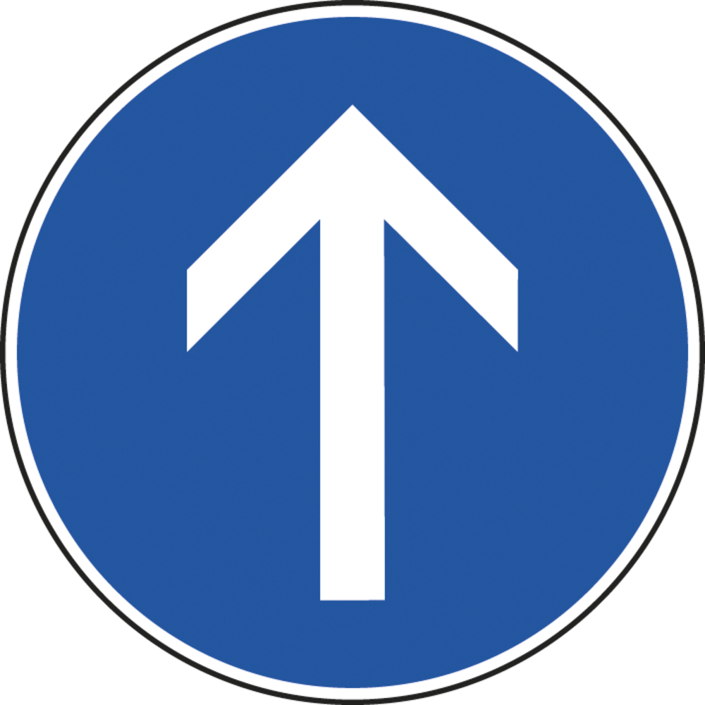 Panneau disque direction obligatoire tout droit 650 Ecolign B21b cl1 - NADIA SIGNALISATION - DIS650E1B21b