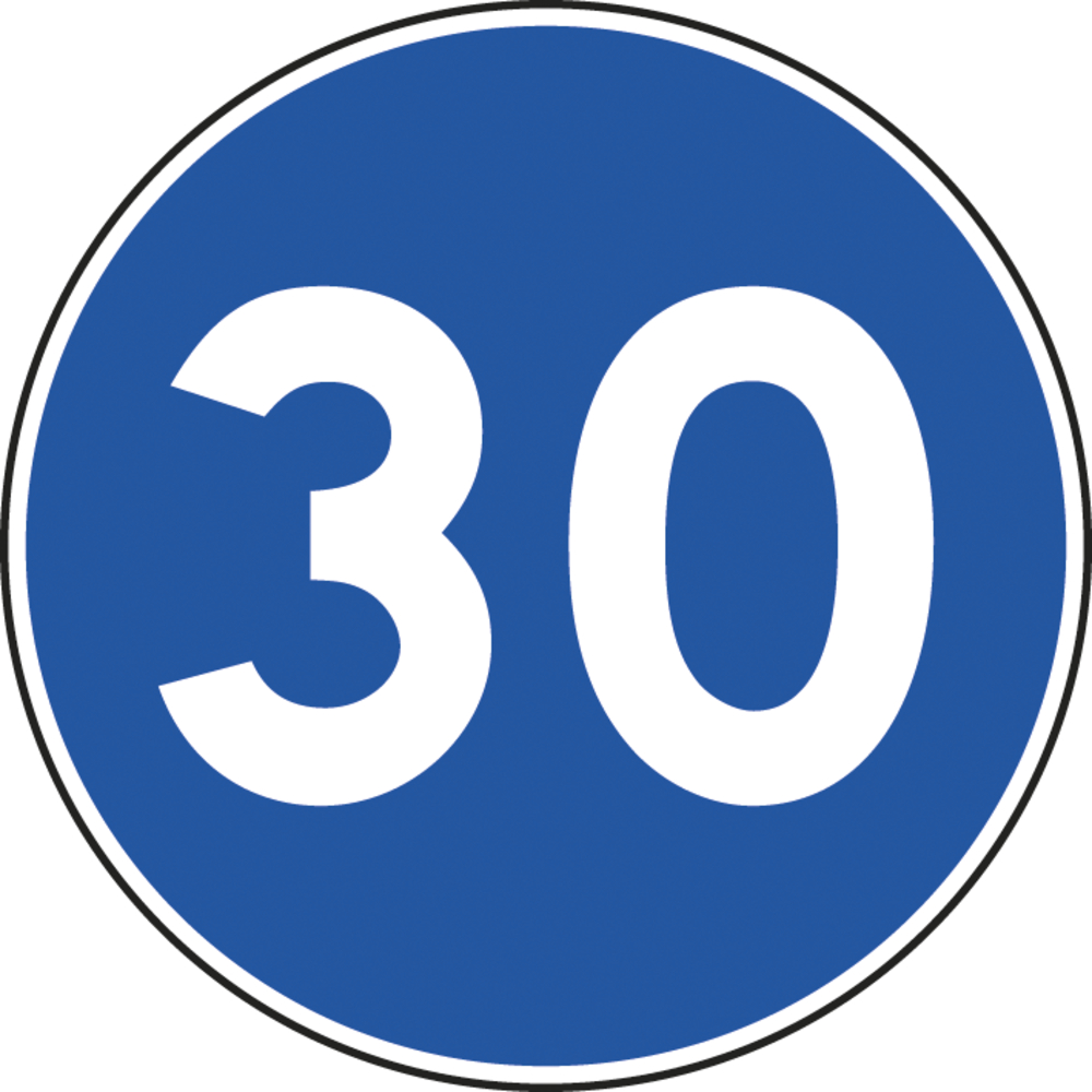 Panneau disque vitesse minimale obligatoire 850 Ecolign B25 cl1 - NADIA SIGNALISATION - DIS850E1B25