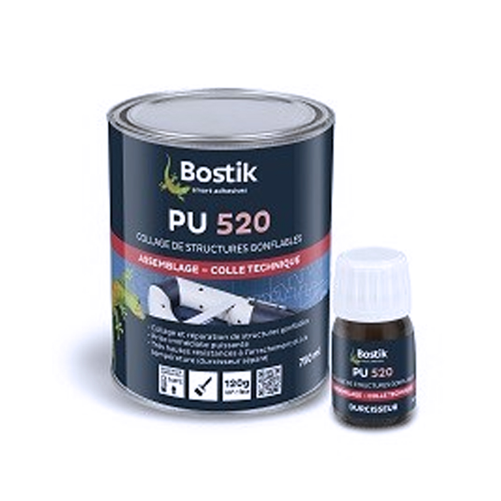 Kit Colle néoprène liquide PU 520 750 ml + Durcisseur 30 ml  - Lot de 6 - BOSTIK - 30506090