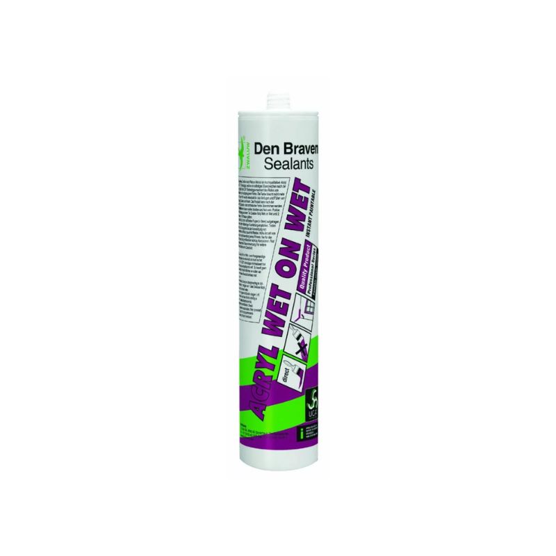 Mastic acrylique haute qualité Acryl wet on wet Blanc 310ml - Lot de 12 - DEN BRAVEN - 30880044