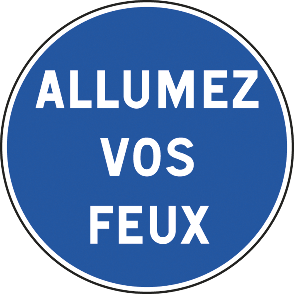 Panneau disque obligation inscription personnalisée 850 Ecolign B29 cl2 - NADIA SIGNALISATION - DIS850E2B29