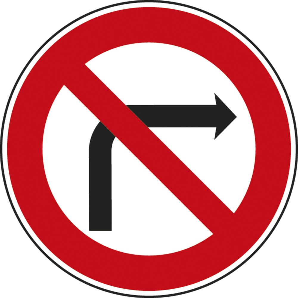 Panneau disque interdiction tourner à droite prochaine intersection 850 Ecolign B2b cl2 - NADIA SIGNALISATION - DIS850E2B2b