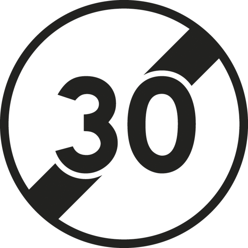 Panneau disque fin de limitation de vitesse 850 Ecolign B33 30 cl1 - NADIA SIGNALISATION - DIS850E1B33 30
