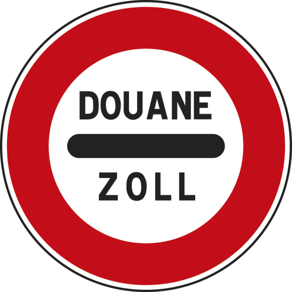 Panneau disque Arrêt au poste de douane 650 Ecolign B4 cl2 - NADIA SIGNALISATION - DIS650E2B4