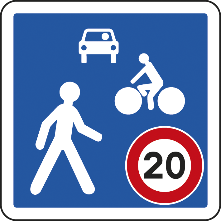 Panneau carré Entrée d'une zone de rencontre 500 Ecolign B52 cl2 - NADIA SIGNALISATION - CAR500E2B52