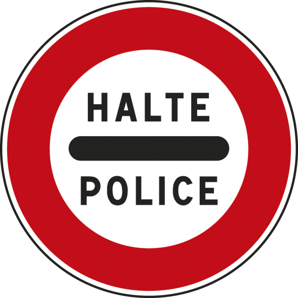 Panneau disque Arrêt au poste de police 650 B5b cl1 - NADIA SIGNALISATION - DIS650E1B5b