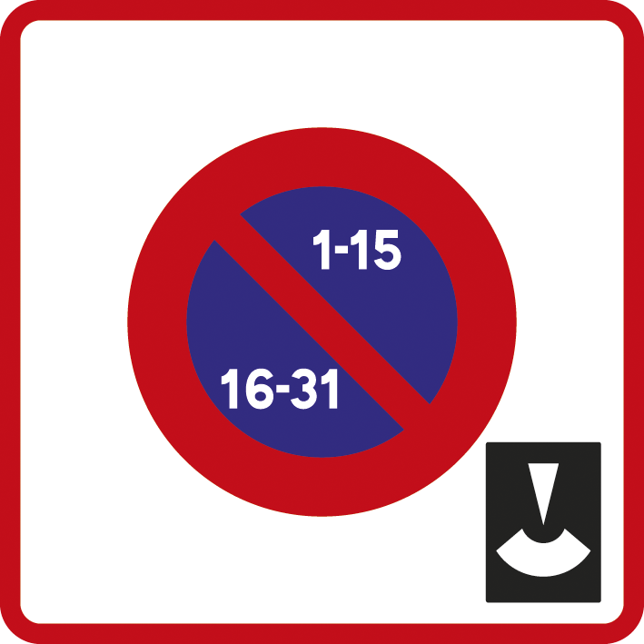 Panneau carré zone stationnement unilatéral 900 Ecolign B6b5 cl1 - NADIA SIGNALISATION - CAR900E1B6b5
