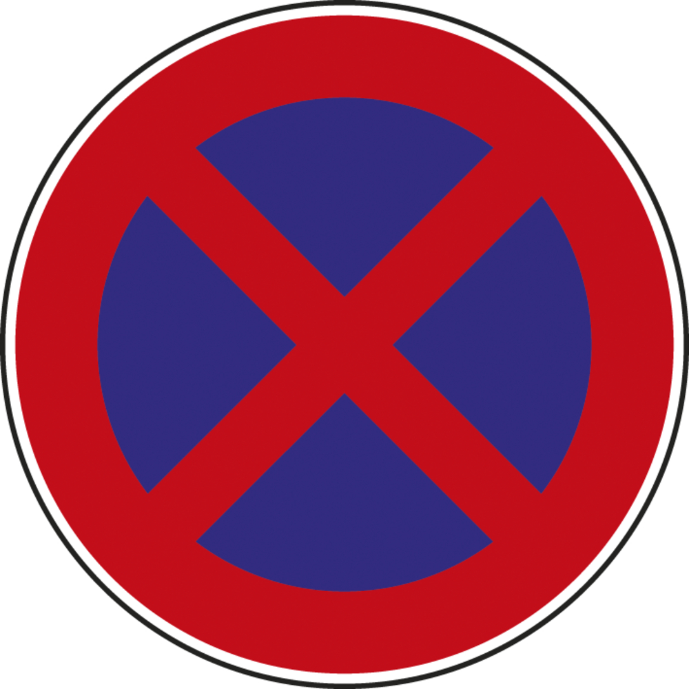 Panneau disque Arrêt et stationnement interdits 850 B6d cl2 - NADIA SIGNALISATION - DIS850E2B6d