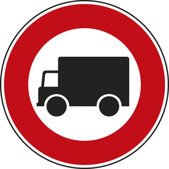 PANNEAU DISQUE 850 B8 interdit aux véhicules transportant des marchandises PDIS850ECO