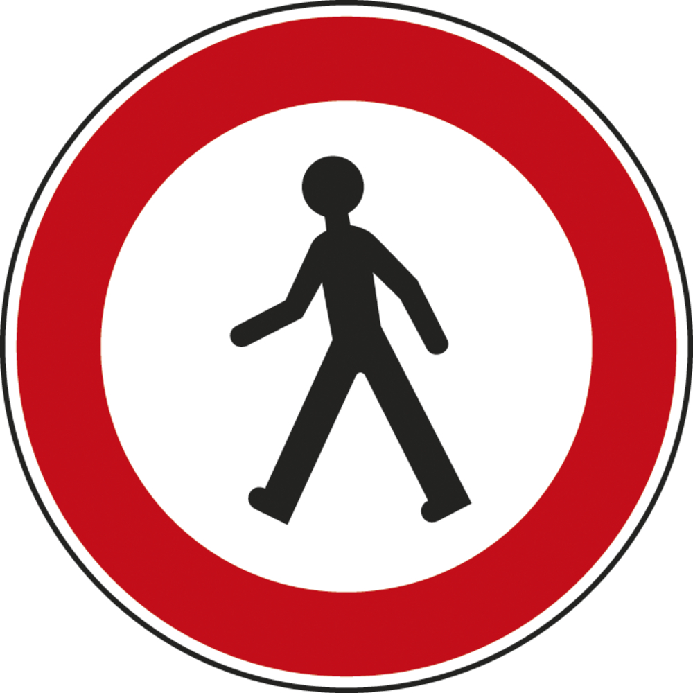 Panneau disque accès interdit aux piétons 850 Ecolign B9a cl1 - NADIA SIGNALISATION - DIS850E1B9a
