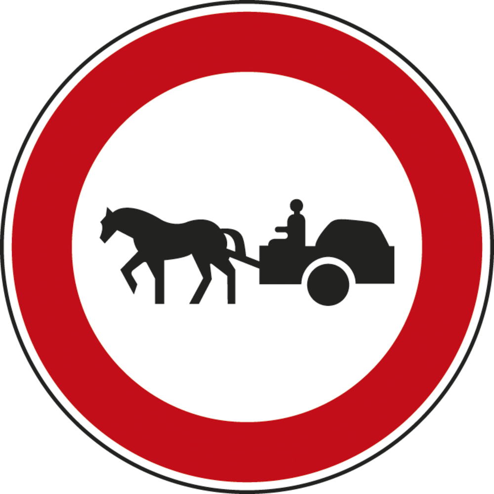 Panneau disque Accès interdit aux véhicules à traction animale 850 Ecolign B9c cl1 - NADIA SIGNALISATION - DIS850E1B9c