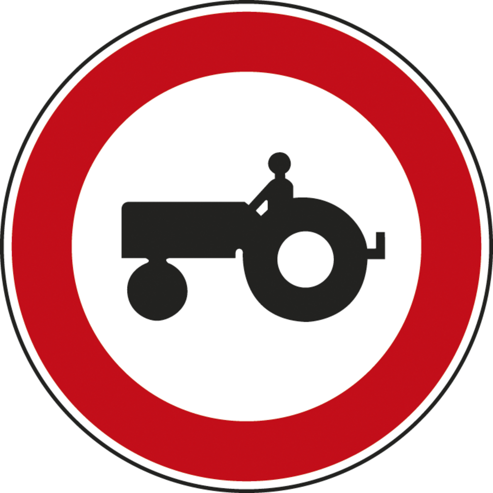 Panneau disque Accès interdit véhicules agricoles 850 Ecolign B9d cl2 - NADIA SIGNALISATION - DIS850E2B9d