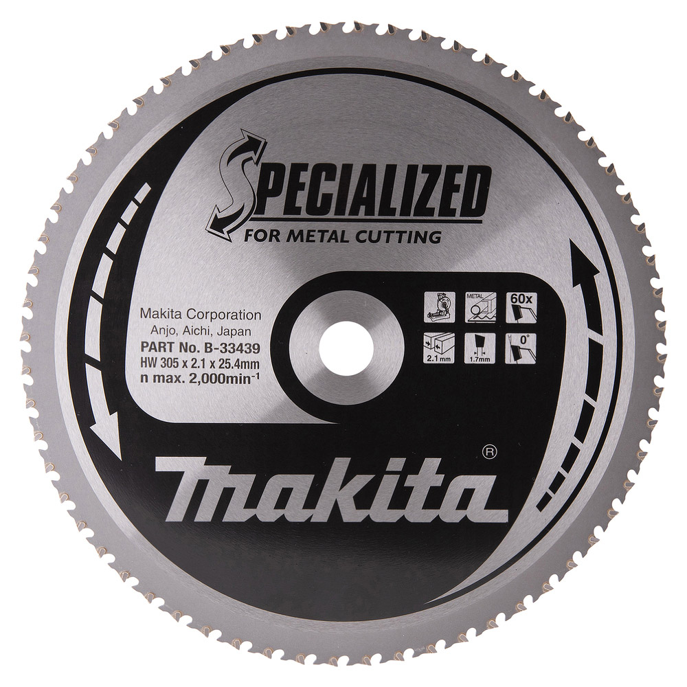 Lames carbures ''Specialized'' Métal, pour tronçonneuse à métaux à lame MAKITA - B-33439