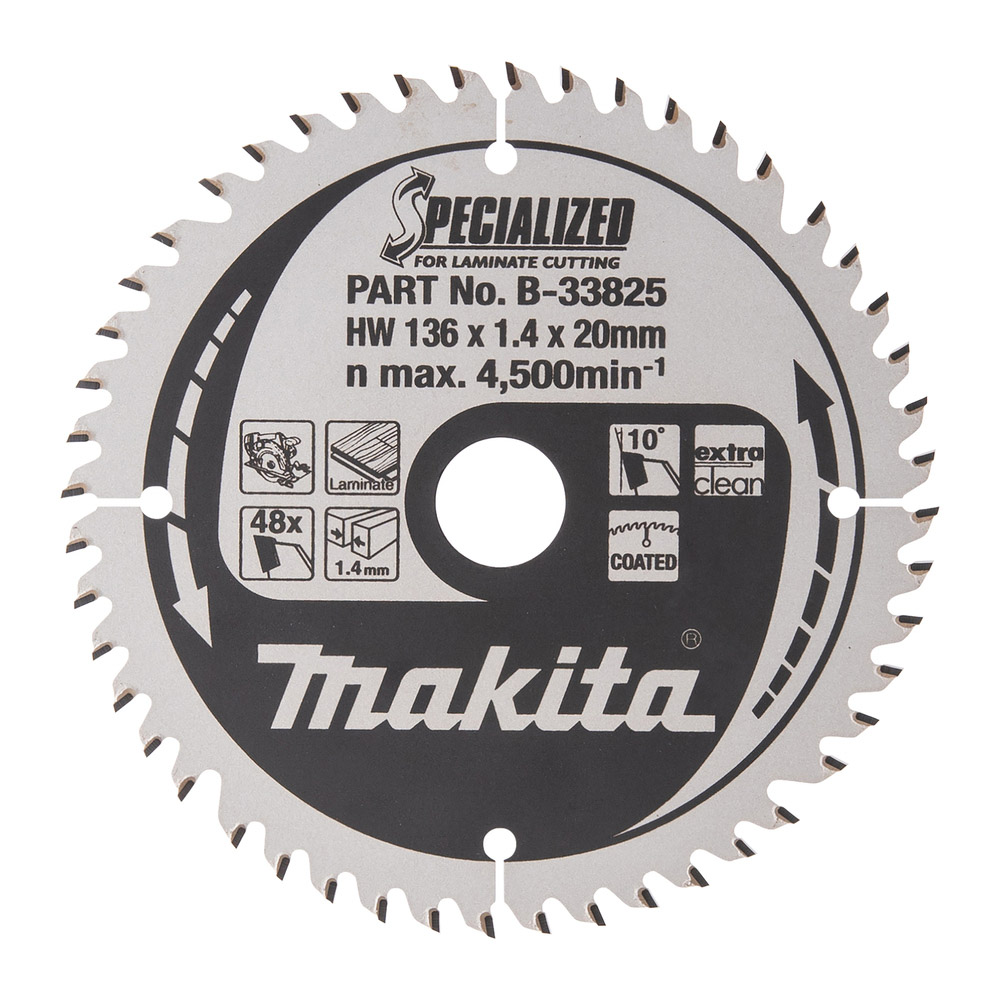 Lame de scie circulaire laminé T.C.T 136 x 20 mm, 48 dents B33825