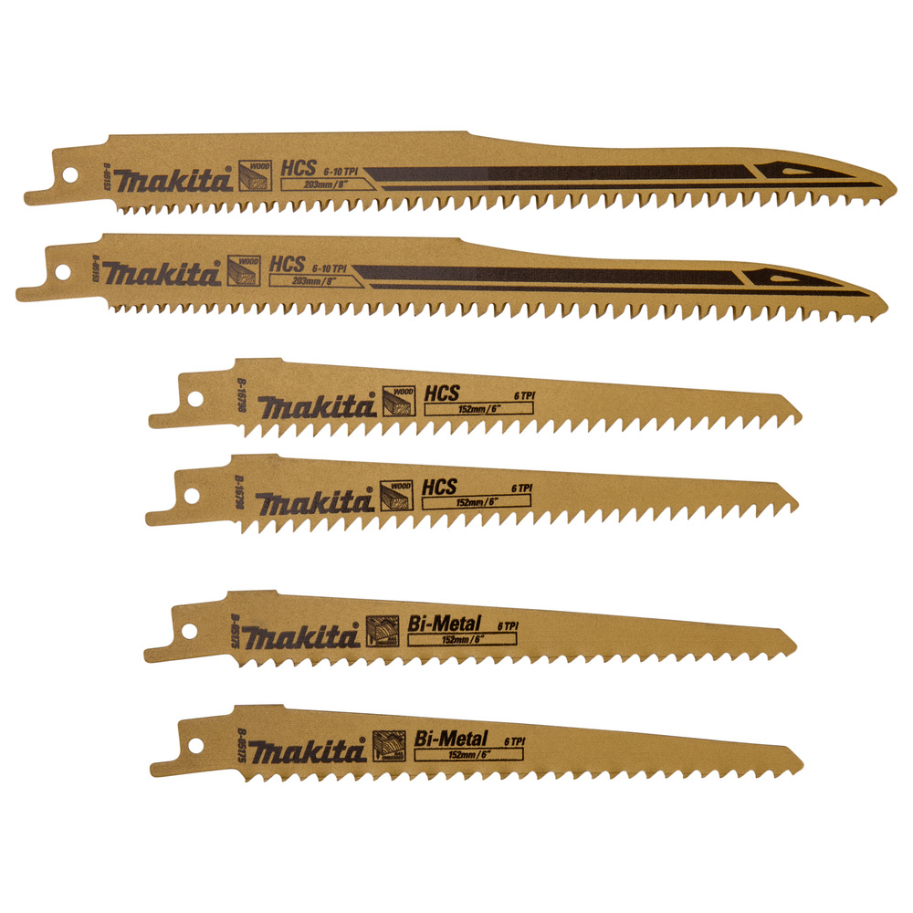 PACK 6 LAMES BOIS SCIE RECIPRO MAKITA B44432
