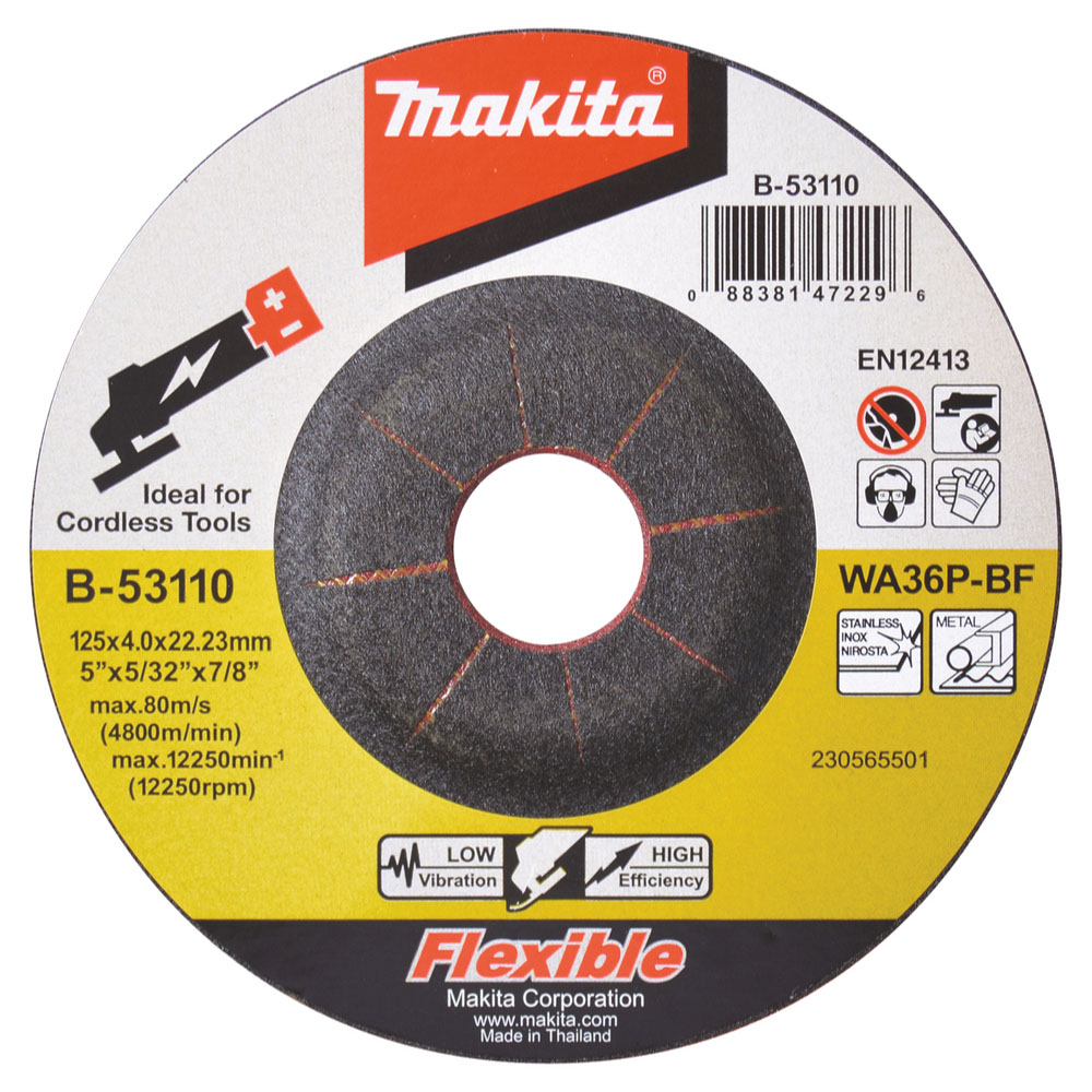 MEULE À ÉBARBER SOUPLE MAKITA Ø 125 MM - B-53110